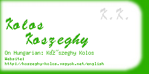 kolos koszeghy business card